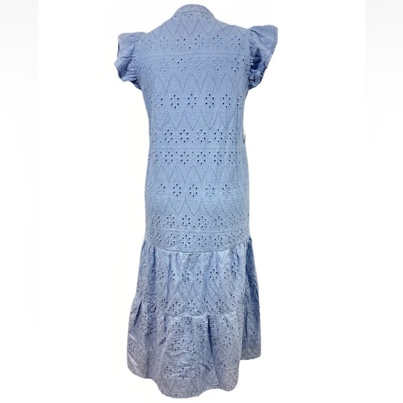 NEW Mod On Trend Womens Eyelet Lace Modi Dress Light Blue Size L Lined Boho - Picture 5 of 12